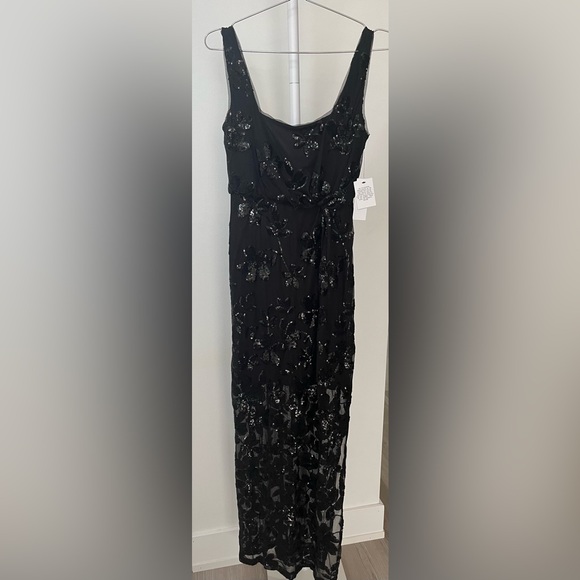 Donna Morgan NWT Floral Mesh Sequin Midi Dress - Picture 8 of 8